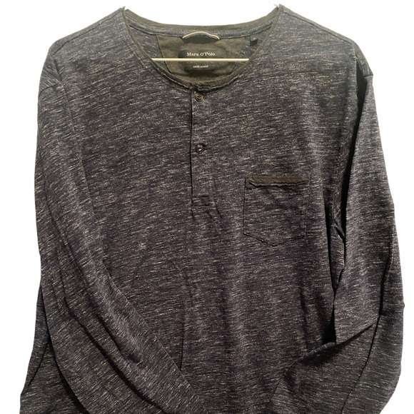 Marc O’Polo Henley Jersey Shirt Men’s Size XL Long Sleeve 100% Cotton Dark Gray - Picture 1 of 14